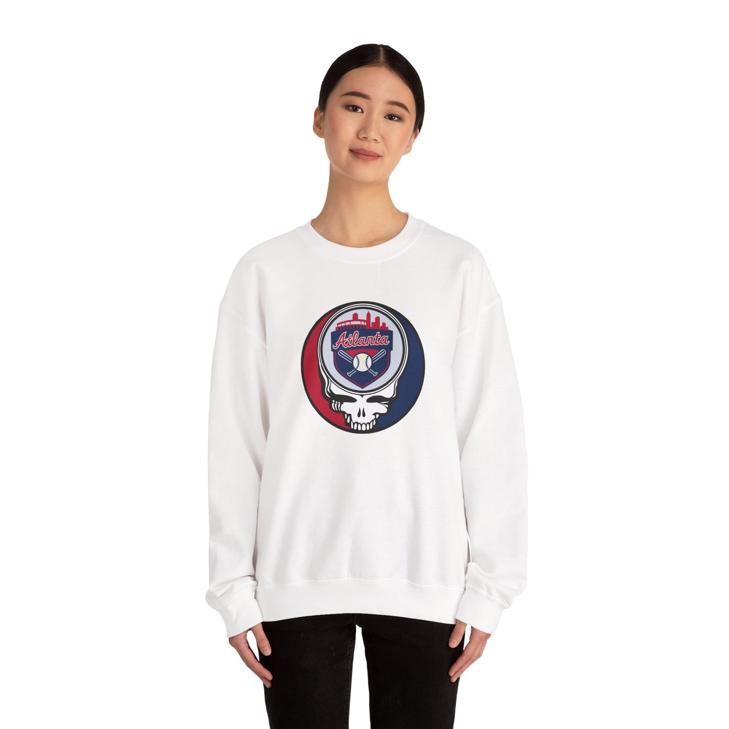Atlanta Braves Stealie Grateful Dead Crewneck Sweatshirt - MLB