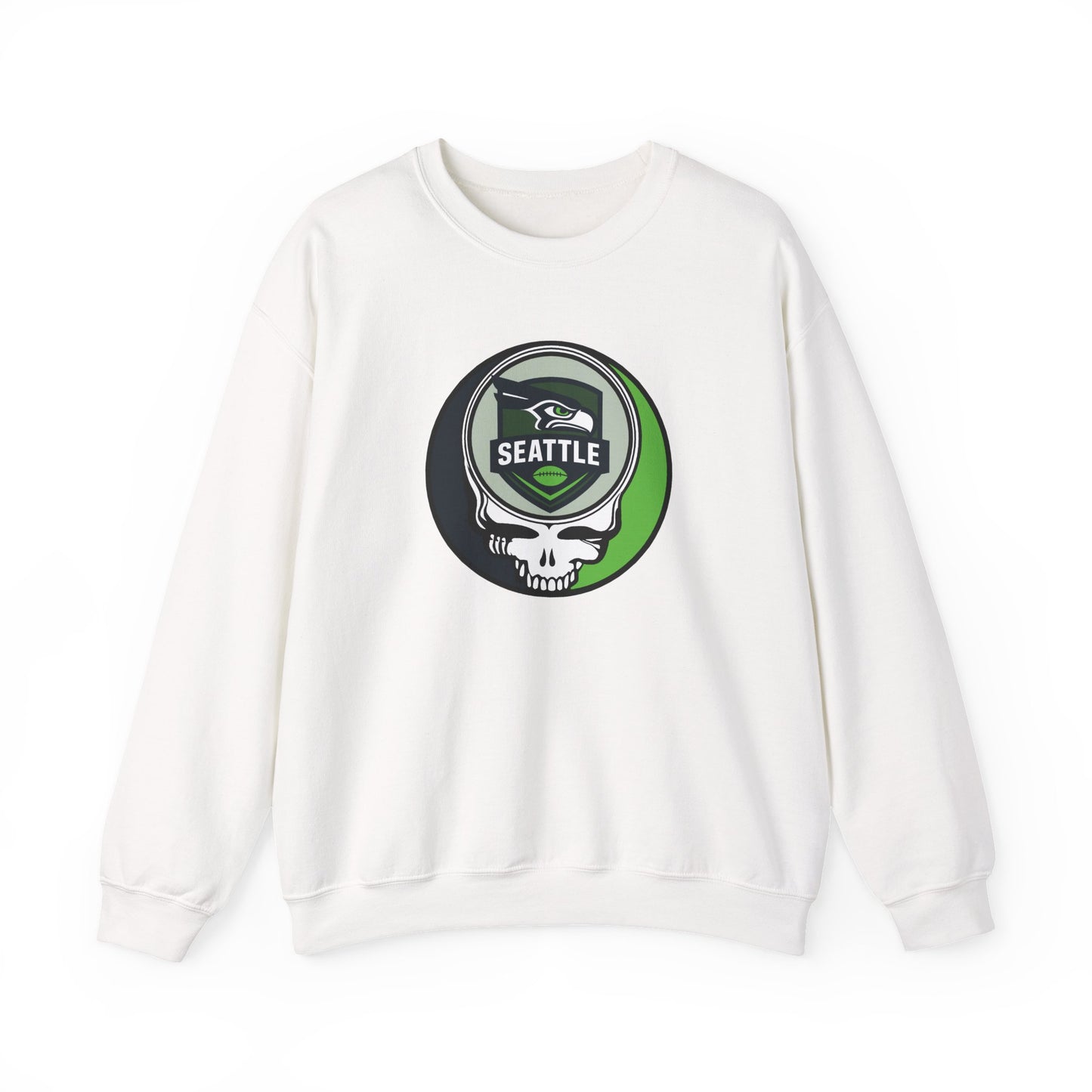 Seattle Football Grateful Dead Stealie Crewneck Sweatshirt