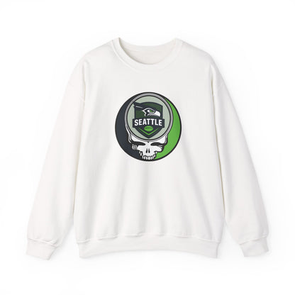 Seattle Football Grateful Dead Stealie Crewneck Sweatshirt