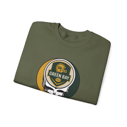 Green Bay Football Grateful Dead Stealie Crewneck Sweatshirt