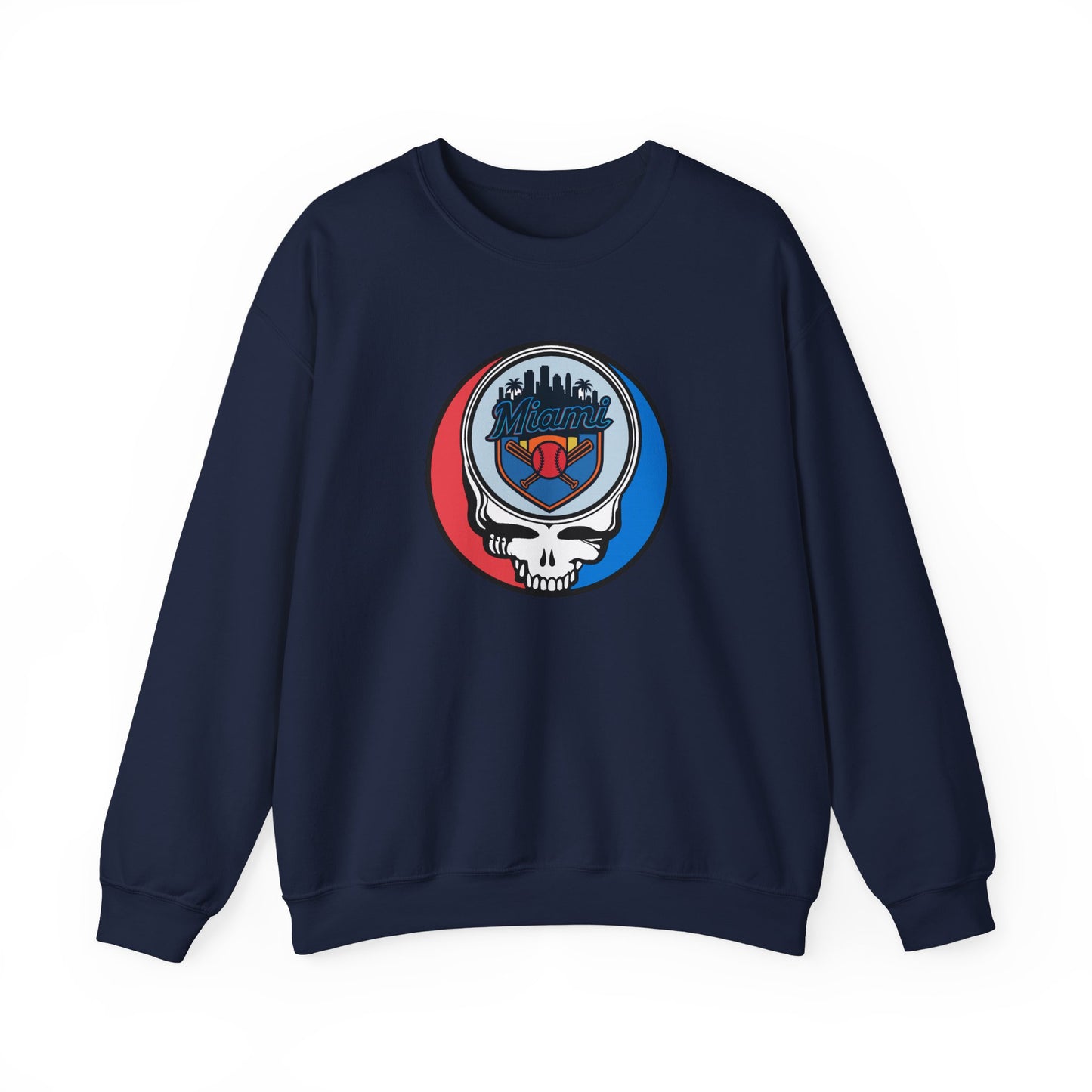 Miami Marlins Grateful Dead Stealie Crewneck Sweatshirt - MLB