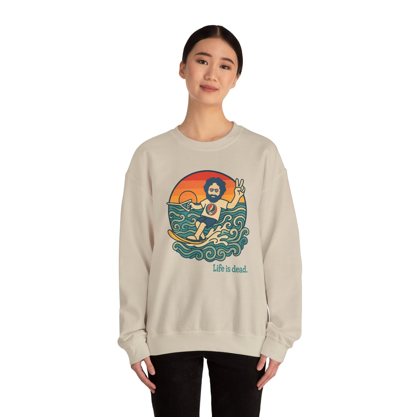 Waterskiin' Jerry Life is dead. Crewneck Sweatshirt