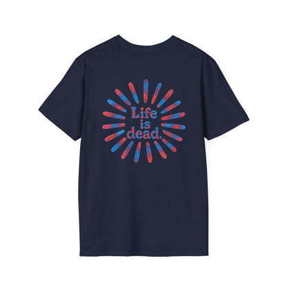 Tie Dye Sunburst and Jerry Life is dead. Grateful Dead T-Shirt