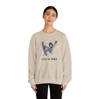 Snowboardin' Jerry | Life is dead. Crewneck Sweatshirt