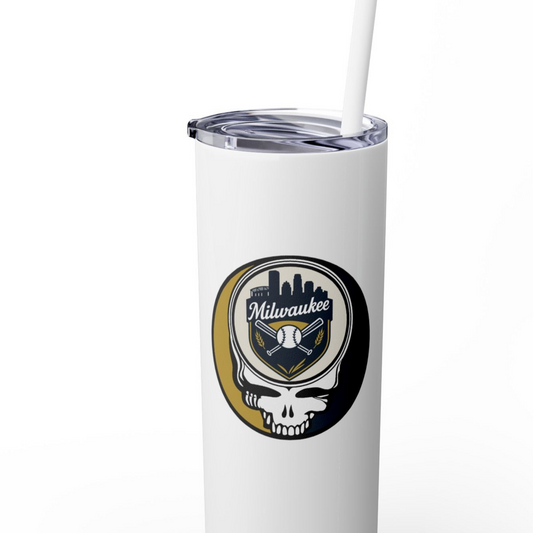 Milwaukee Brewers Skinny Tumbler with Straw, 20oz