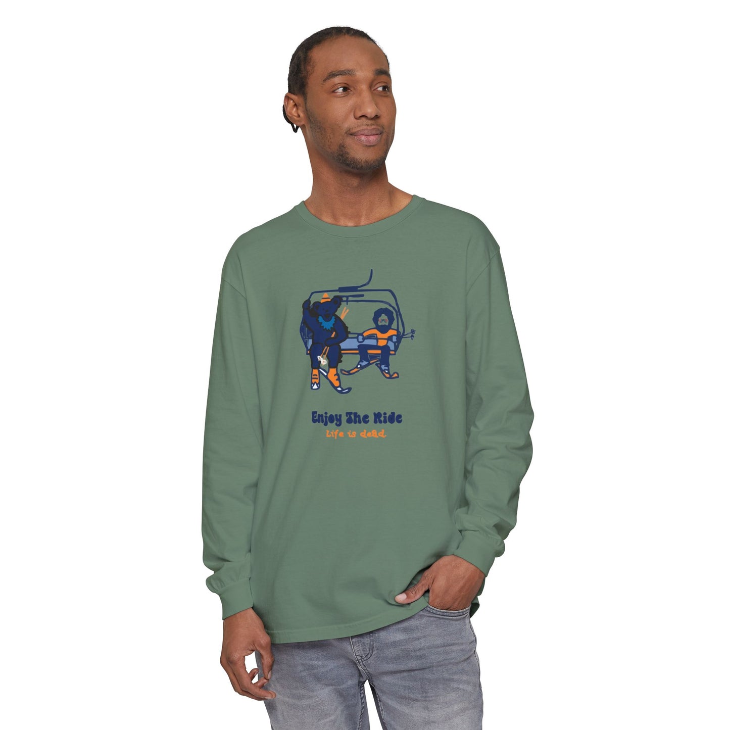 Enjoy The Ride Vineyard Collection Garment-dyed Long Sleeve T-Shirt
