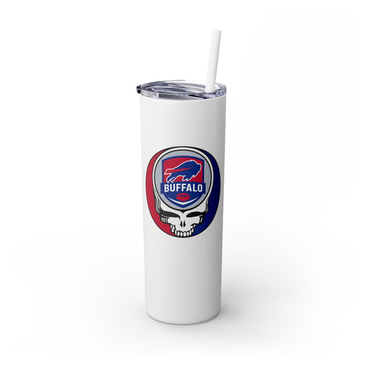 Buffalo Football Skinny Tumbler with Straw, 20oz - NFL