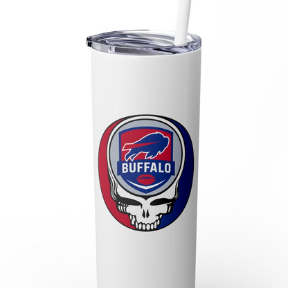 Buffalo Football Skinny Tumbler with Straw, 20oz - NFL