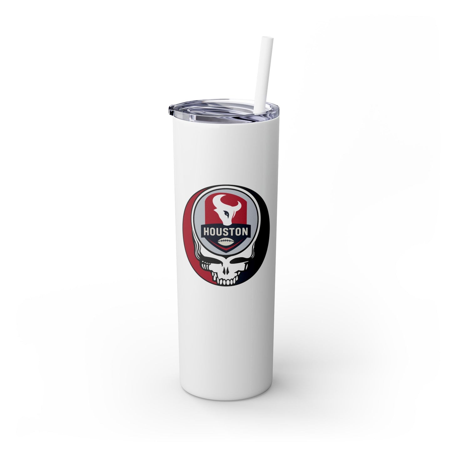 Houston Football Stealie Skinny Tumbler with Straw, 20oz - NFL