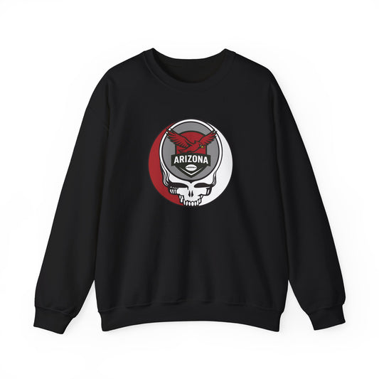 Arizona Cardinals Grateful Dead Stealie Crewneck Sweatshirt