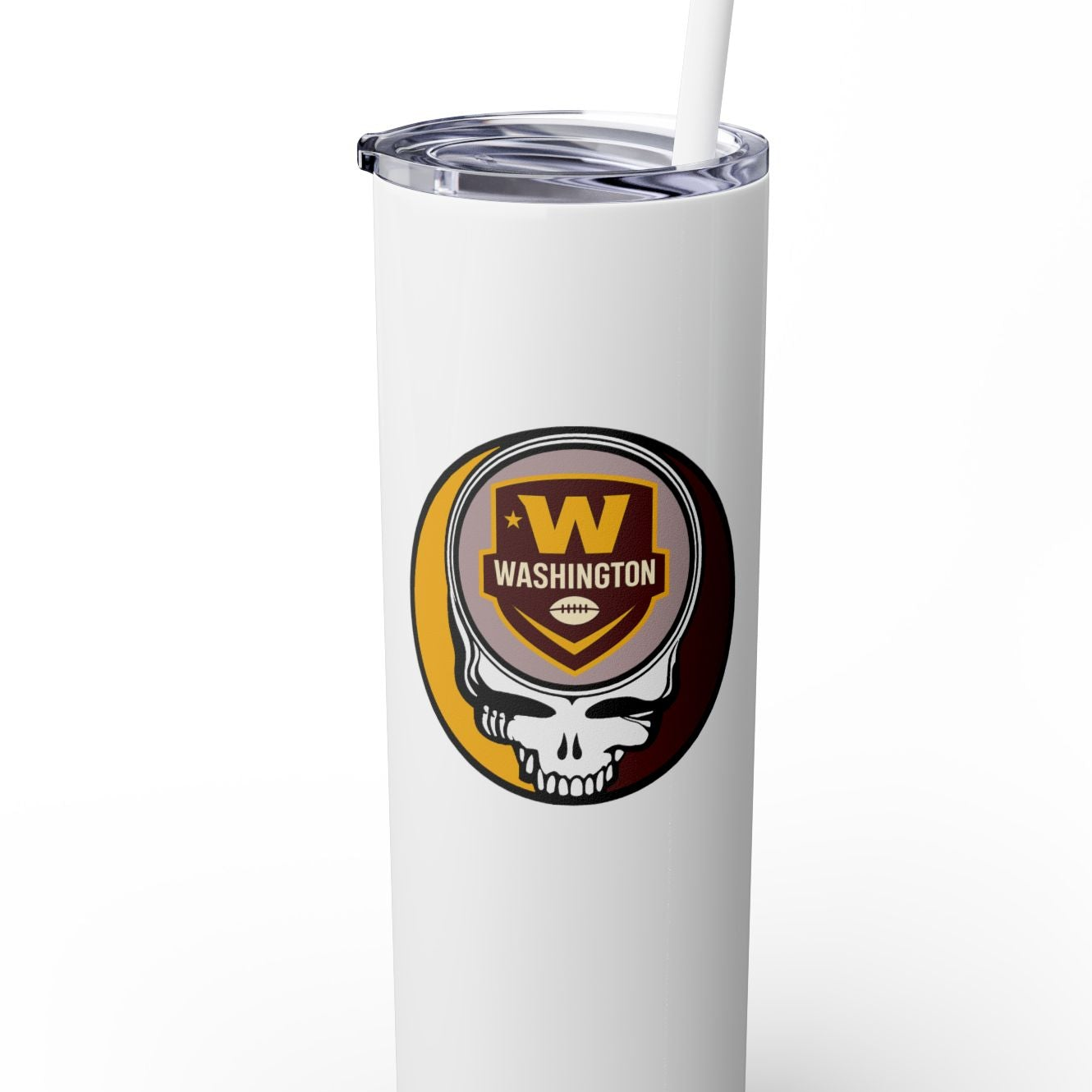 Washington Football Stealie Skinny Tumbler with Straw, 20oz - NFL