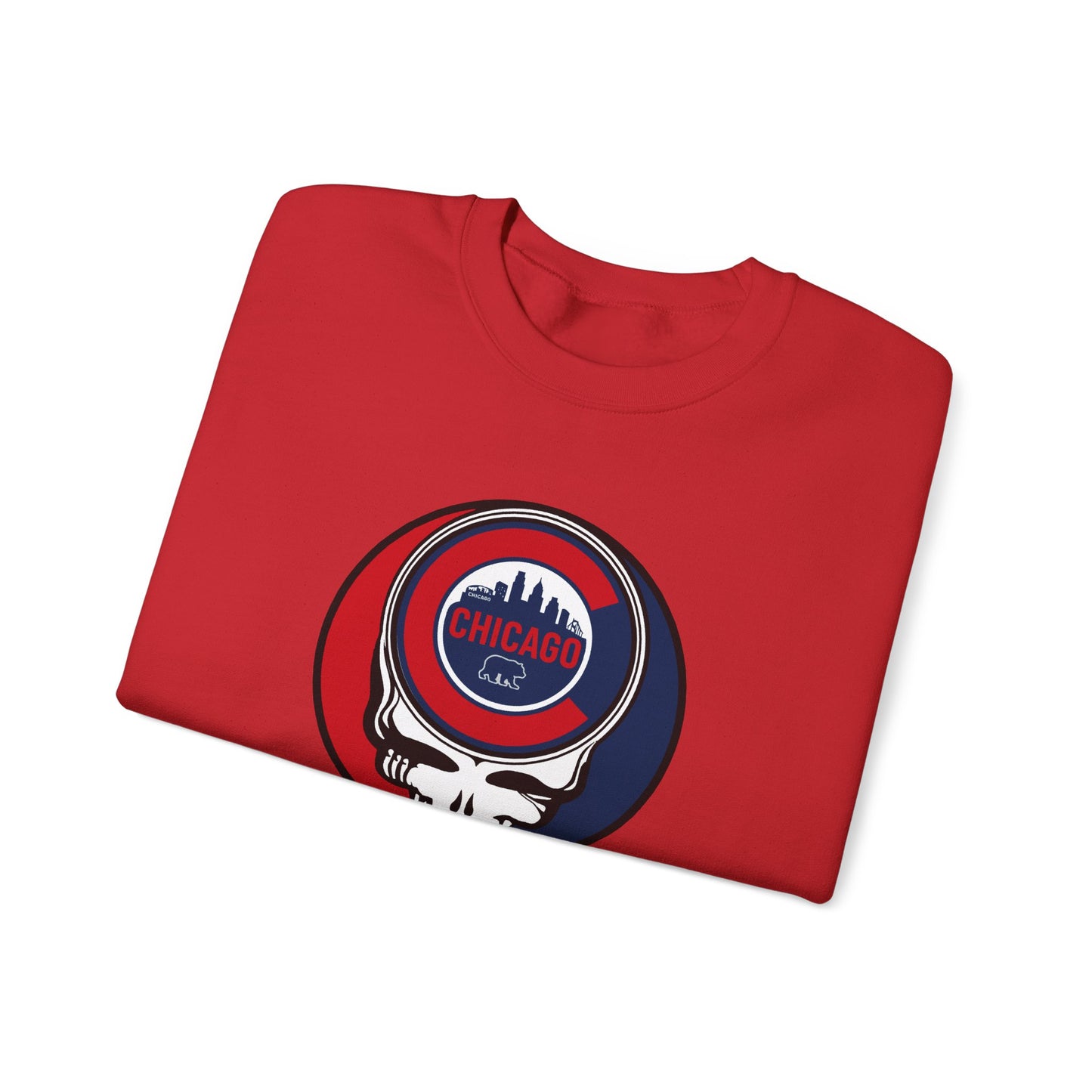 Chicago Cubs Stealie Grateful Dead Crewneck Sweatshirt - MLB