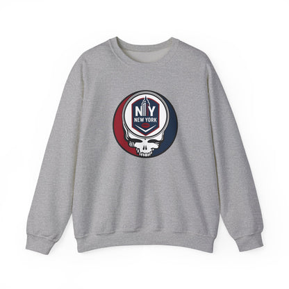 New York Football Grateful Dead Stealie Crewneck Sweatshirt - NFL