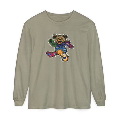 Patchwork Bear Double-Sided Vineyard Collection Garment-dyed Long Sleeve T-Shirt
