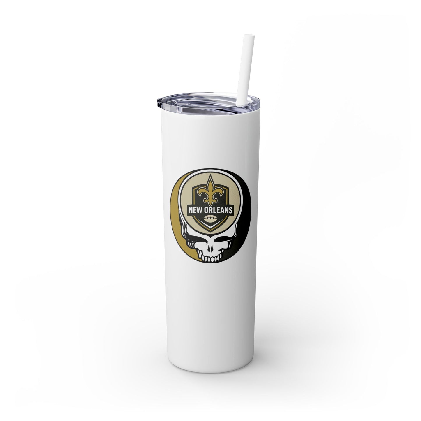 New Orleans Football Stealie Skinny Tumbler with Straw, 20oz - NFL
