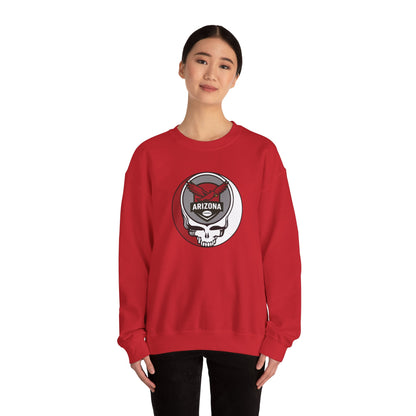 Arizona Cardinals Grateful Dead Stealie Crewneck Sweatshirt