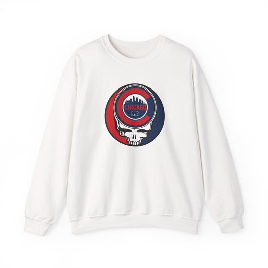 Chicago Cubs Stealie Grateful Dead Crewneck Sweatshirt - MLB
