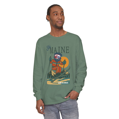 Ski Maine - Life is dead. Mountain Collection Garment-Dyed Long Sleeve T-Shirt