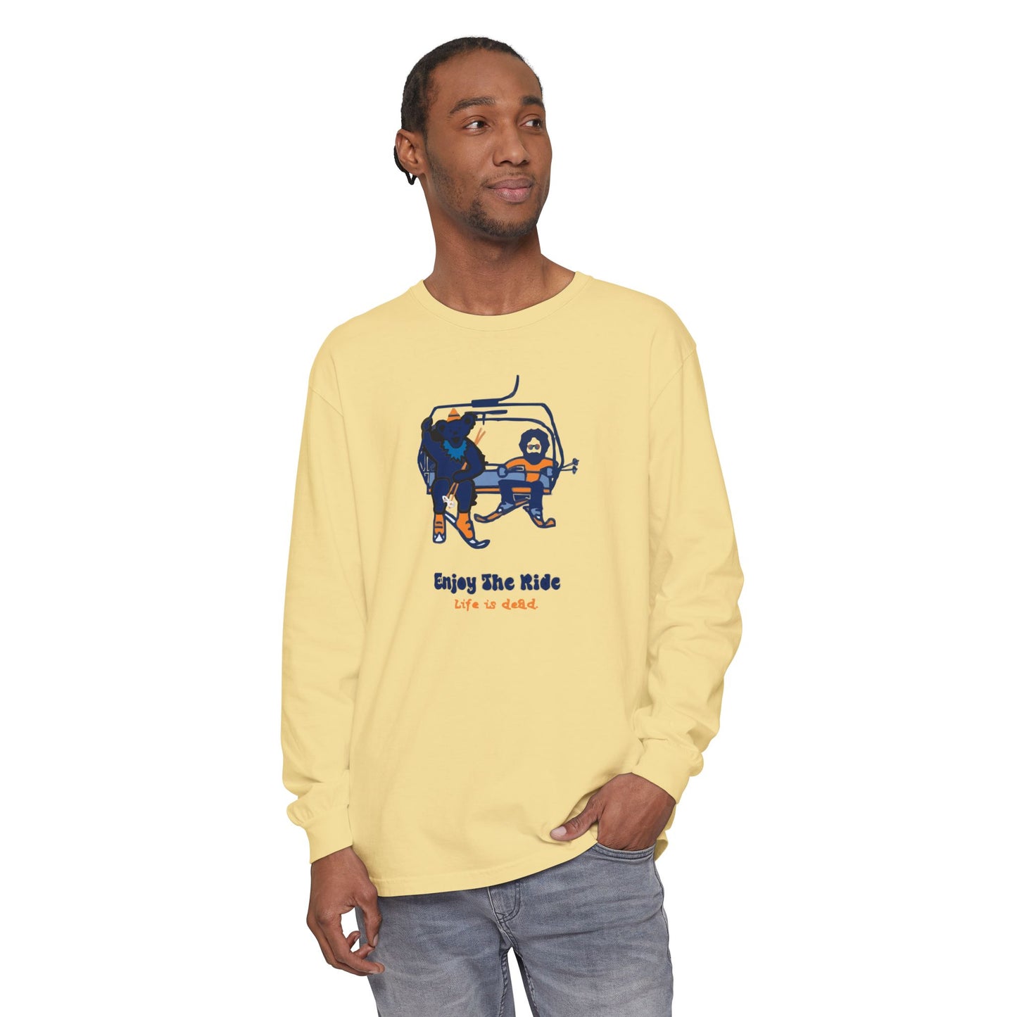 Enjoy The Ride Vineyard Collection Garment-dyed Long Sleeve T-Shirt