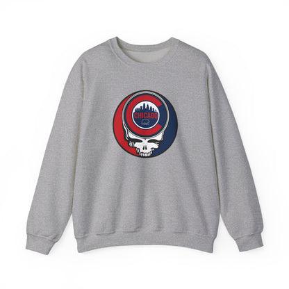 Chicago Cubs Stealie Grateful Dead Crewneck Sweatshirt - MLB