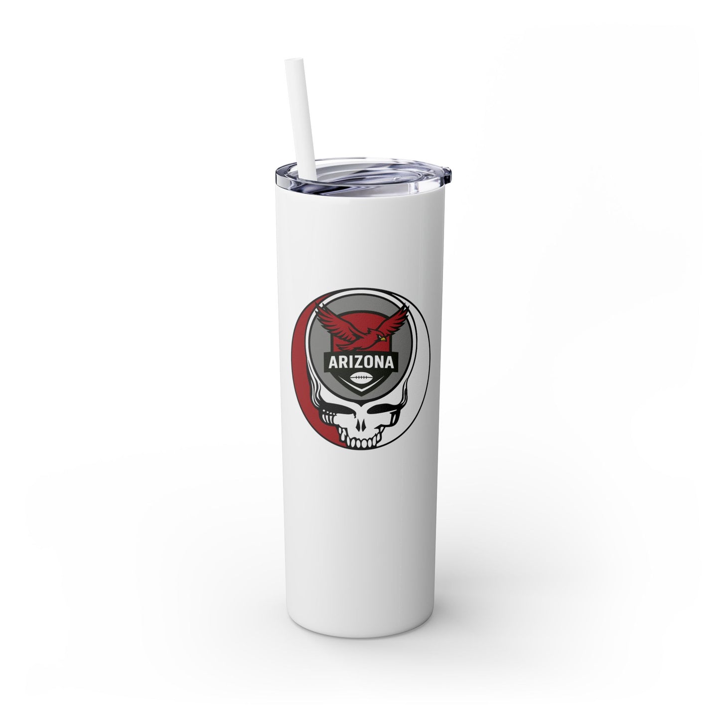 Arizona Football Stealie Skinny Tumbler with Straw, 20oz - NFL
