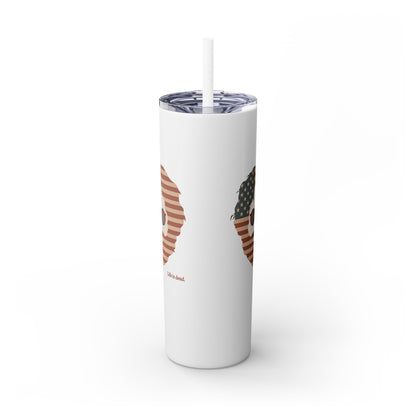 Stars and Stripes Jerry - Life is dead. Skinny Tumbler with Straw, 20oz