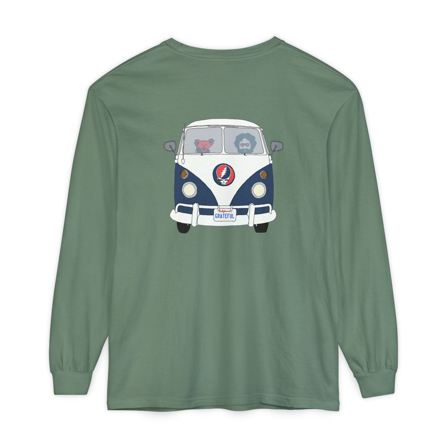 Jerry's Takin' The Bus Two-Sided Vineyard Collection Garment-dyed Long Sleeve T-Shirt