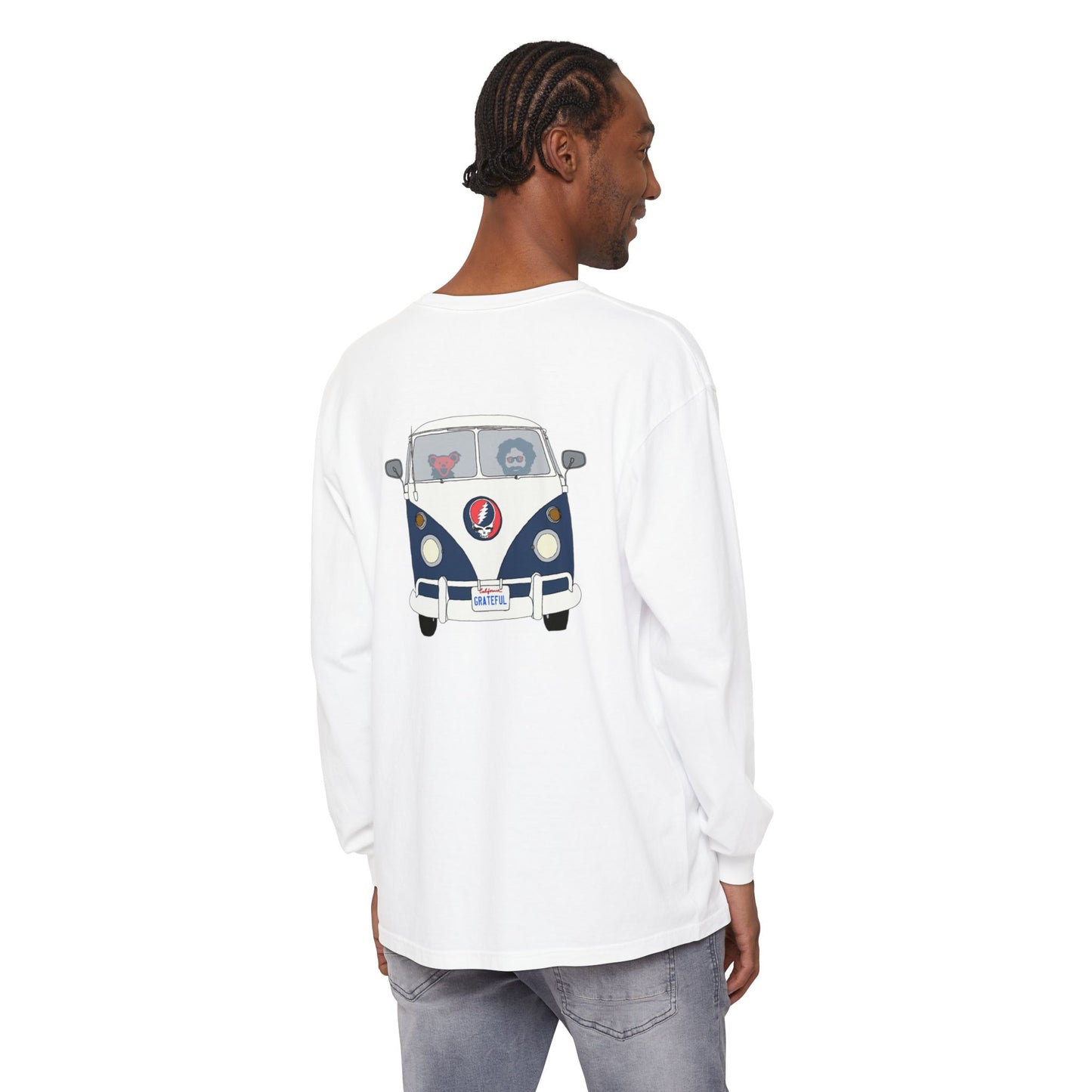 Jerry's Takin' The Bus Two-Sided Vineyard Collection Garment-dyed Long Sleeve T-Shirt
