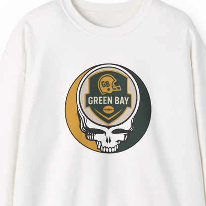 Green Bay Football Grateful Dead Stealie Crewneck Sweatshirt