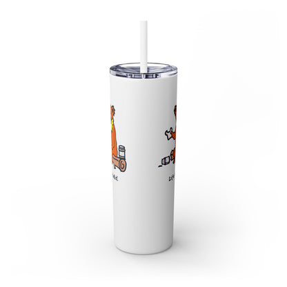 Snackin' Bear Skinny Tumbler with Straw, 20oz
