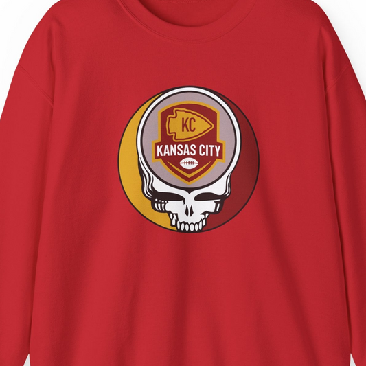 Kansas City Football Grateful Dead Stealie Crewneck Sweatshirt - NFL