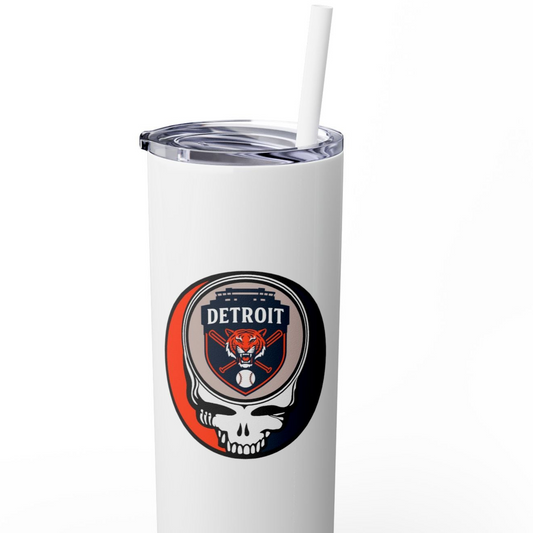 Detroit Tigers Stealie Skinny Tumbler with Straw, 20oz