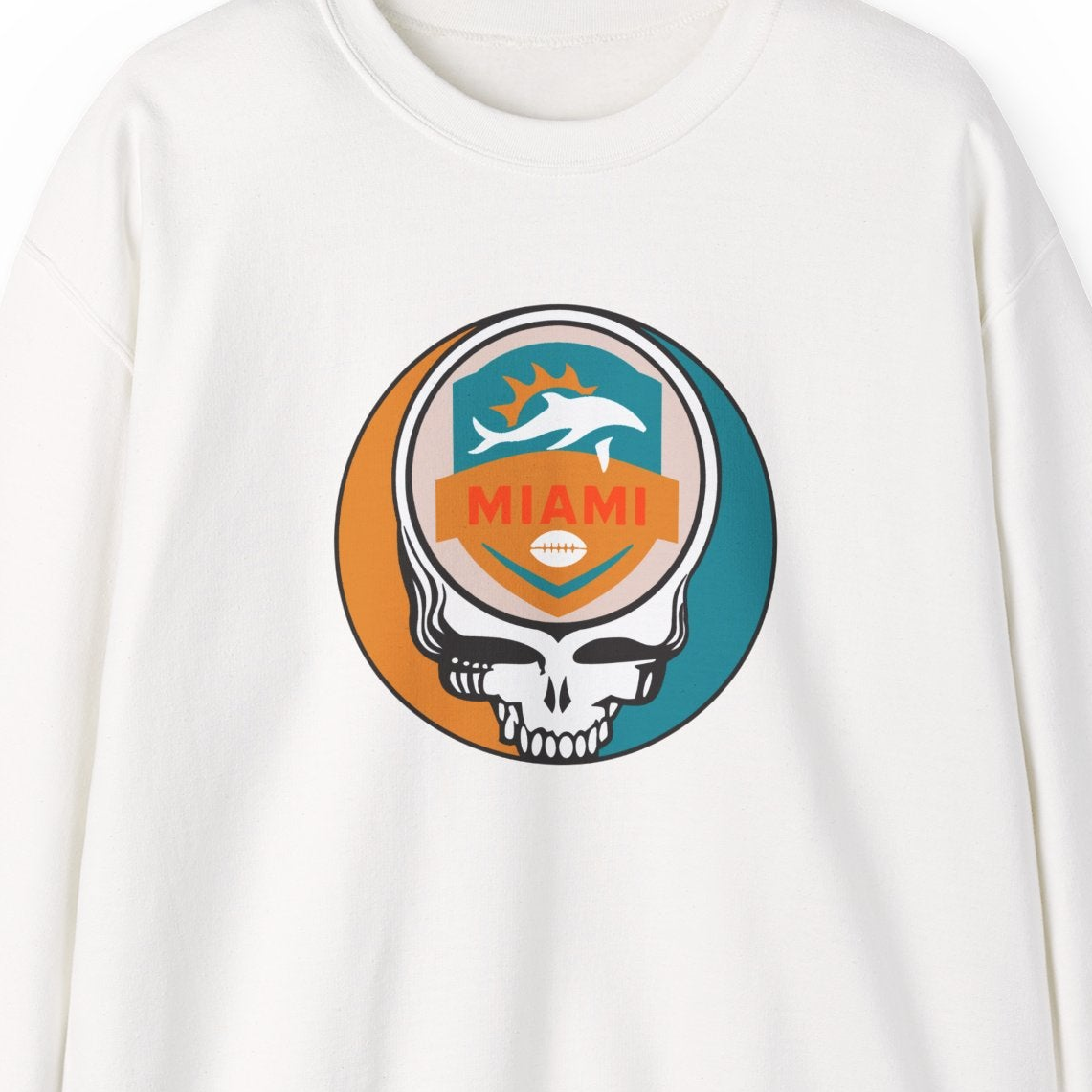 Miami Football Grateful Dead Stealie Crewneck Sweatshirt - NFL