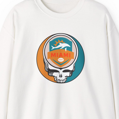 Miami Football Grateful Dead Stealie Crewneck Sweatshirt - NFL
