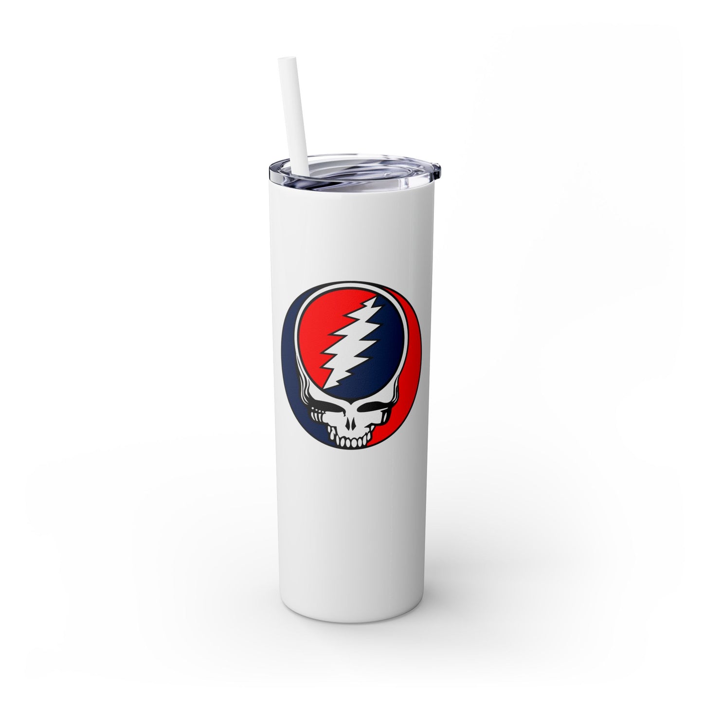 Classic Stealie - Life is dead. Skinny Tumbler with Straw, 20oz