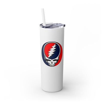 Classic Stealie - Life is dead. Skinny Tumbler with Straw, 20oz