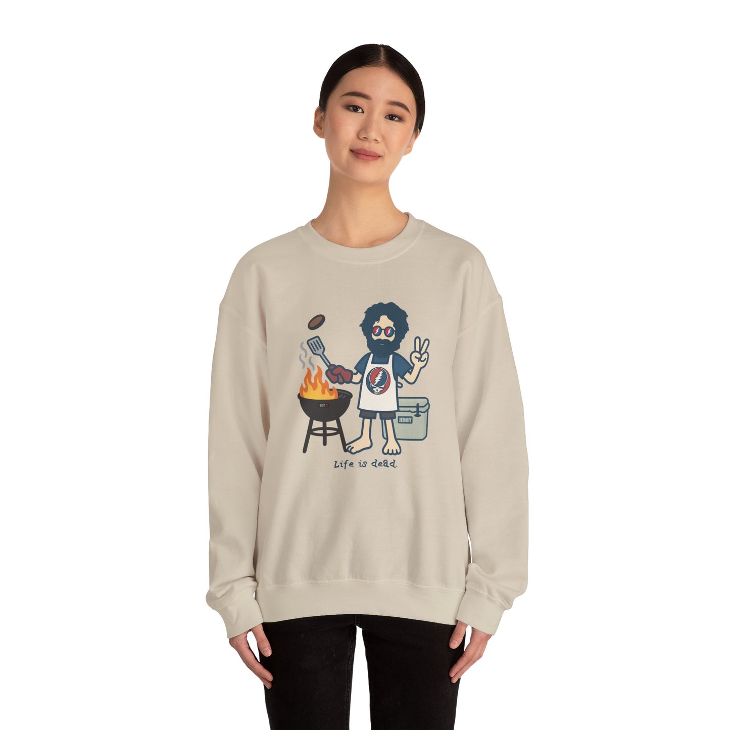 Grillin' Jerry | Life is dead. Crewneck Sweatshirt