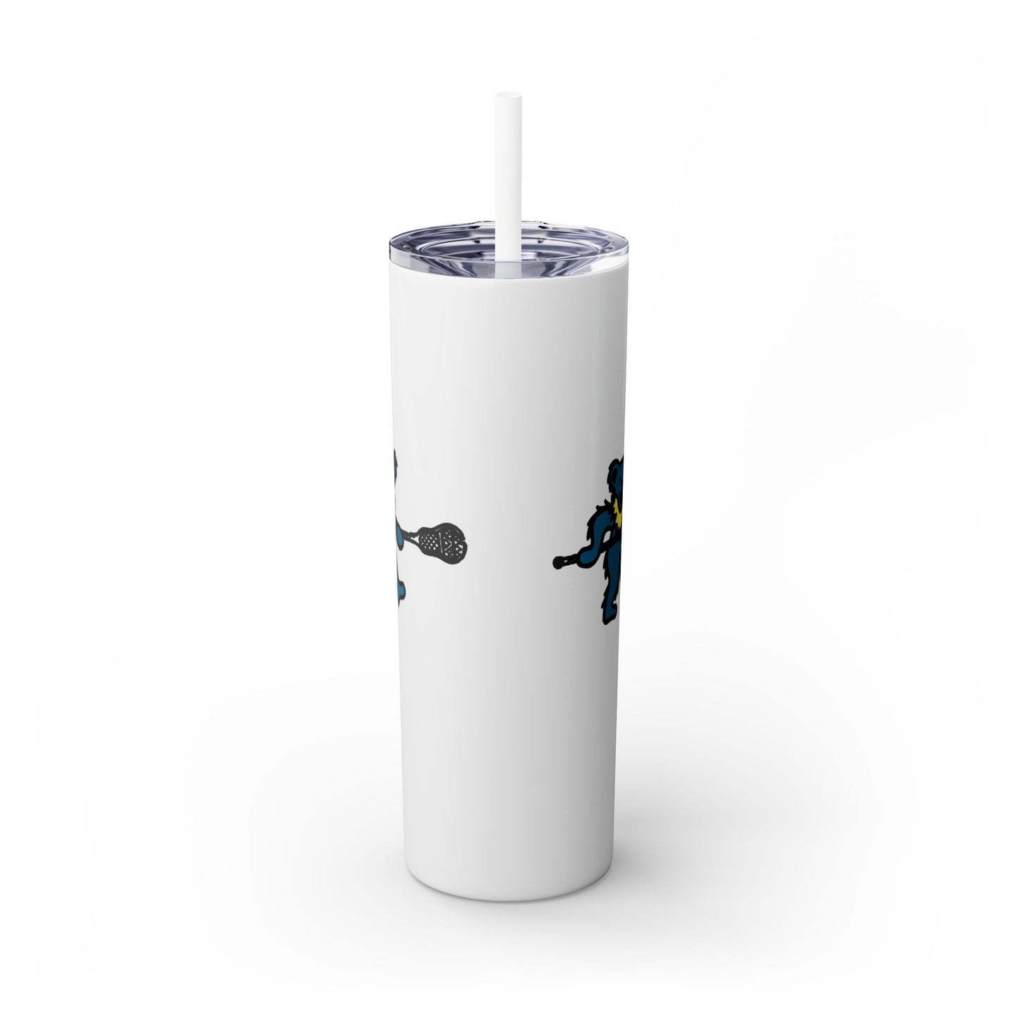 Lax Bear Skinny Tumbler with Straw, 20oz