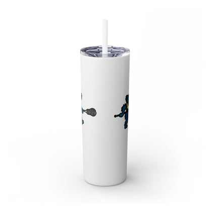 Lax Bear Skinny Tumbler with Straw, 20oz