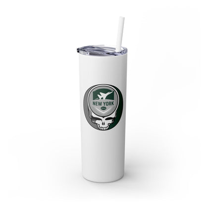 New York Football Stealie Skinny Tumbler with Straw, 20oz - NFL
