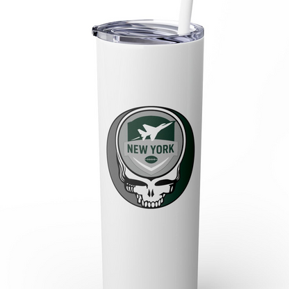 New York Football Stealie Skinny Tumbler with Straw, 20oz - NFL