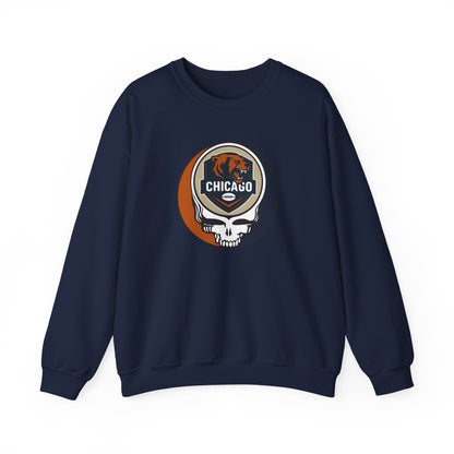 Chicago Football Grateful Dead Stealie Crewneck Sweatshirt