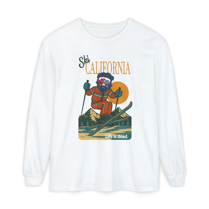 Ski California - Life is dead. Mountain Collection Garment-Dyed Long Sleeve T-Shirt