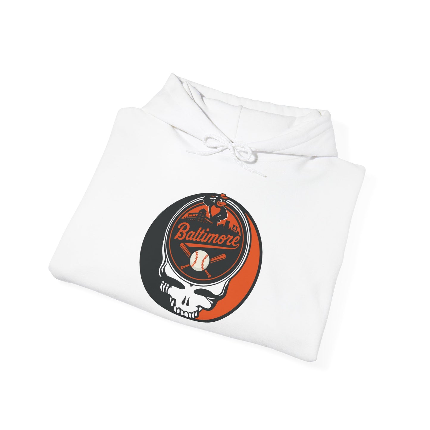 Baltimore Orioles Grateful Dead Unisex Heavy Blend Hoodie - Hooded Sweatshirt