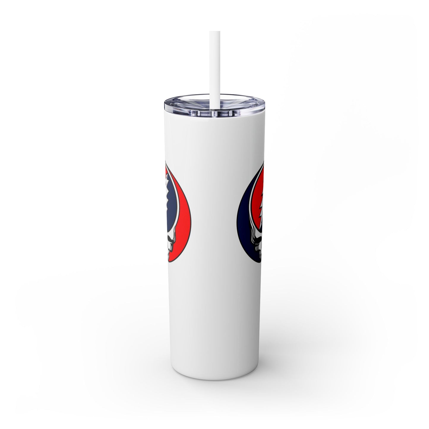 Classic Stealie - Life is dead. Skinny Tumbler with Straw, 20oz