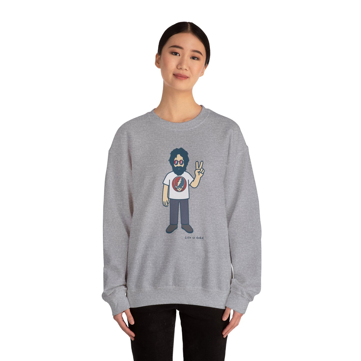 Peace Lovin' Jerry | Life is dead. Crewneck Sweatshirt