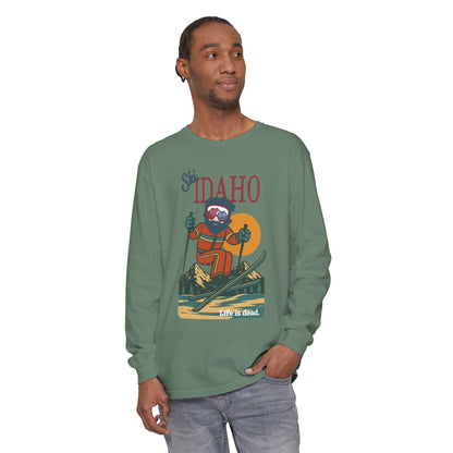 Ski Idaho - Life is dead. Mountain Collection Garment-Dyed Long Sleeve T-Shirt