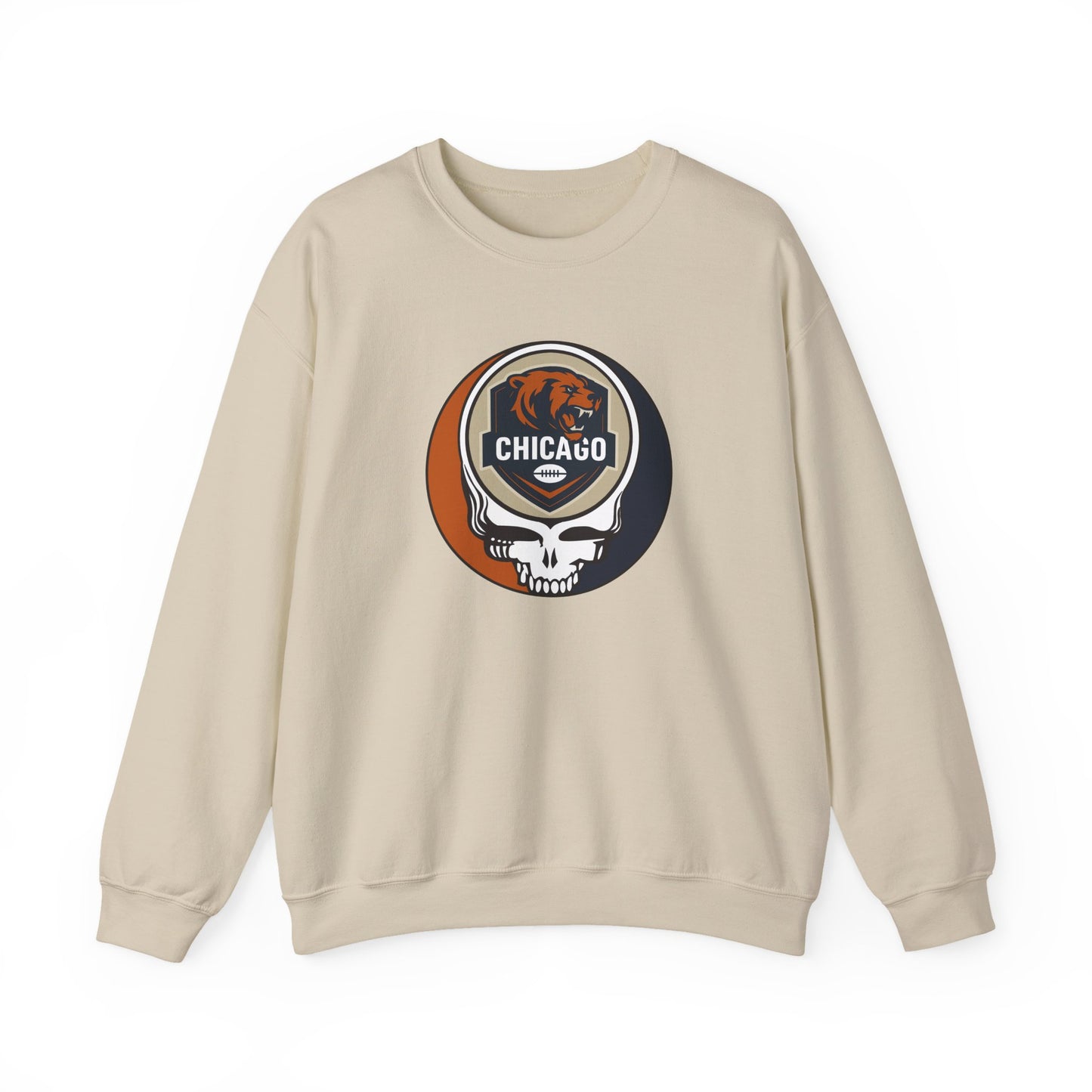 Chicago Football Grateful Dead Stealie Crewneck Sweatshirt