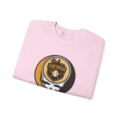 San Diego Padres Grateful Dead Stealie Crewneck Sweatshirt - MLB