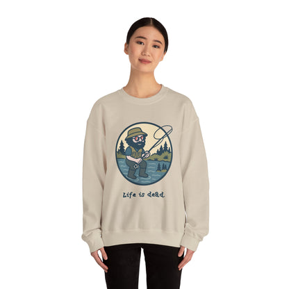 Fly Fishin' Jerry | Life is dead. Crewneck Sweatshirt